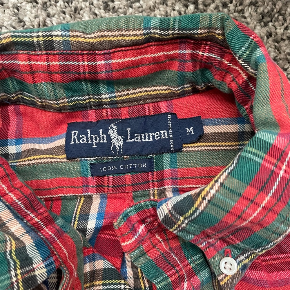 Ralph Lauren Button down shirt, red plaid, size medium